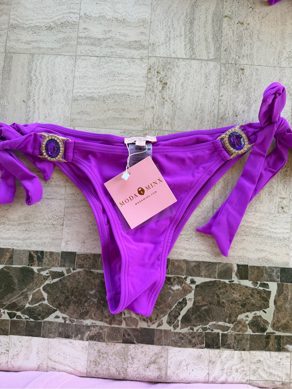 Purple Tie-Side Bikini Bottom